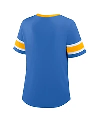 Fanatics Women's Powder Blue Los Angeles Chargers Redzone Draw Play Athena Lace-Up T-Shirt
