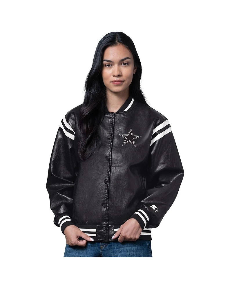 Starter Women's Black Dallas Cowboys High Heat Full-Snap Varsity Jacket