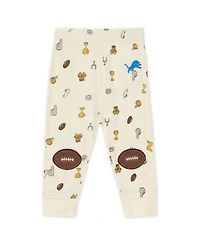Wear by Erin Andrews Baby Boys and Girls 2-Piece Cream Detroit Lions Waffle-Knit Sleep Set