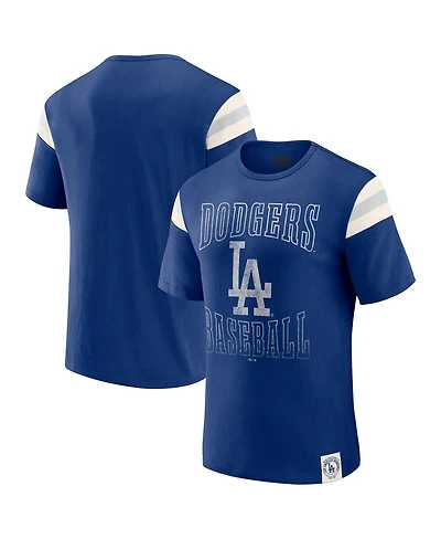 Darius Rucker Collection by Fanatics Men's Royal Los Angeles Dodgers Distressed Sleeve Stripe T-Shirt
