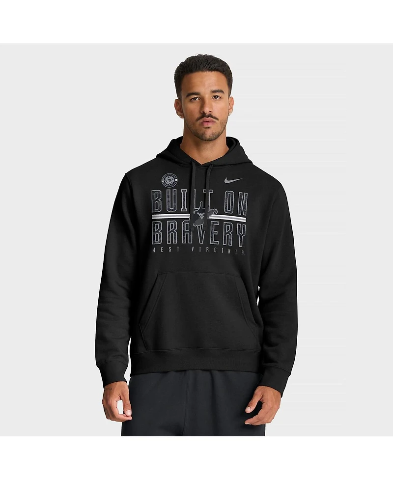 Nike Men's Black West Virginia Mountaineers Built on Bravery Club Fleece Hoodie