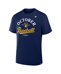 Fanatics Men's Navy Milwaukee Brewers 2025 Mlb Postseason Locker Room T-Shirt