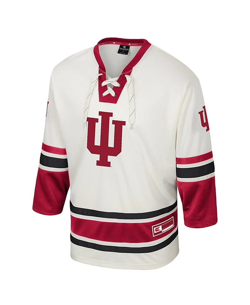 Colosseum Men's Cream Indiana Hoosiers Puck Proud Fashion Hockey Jersey