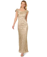 Adrianna Papell Women's Off The Shoulder Long Dress
