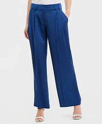 Tahari Asl Women's Satin Pleat-Front Wide-Leg Pants