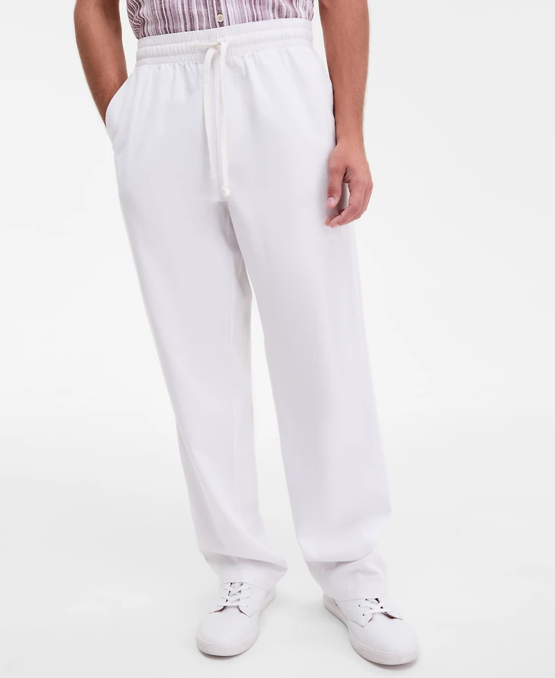 Sun + Stone Men's Linen Blend Straight Leg Pants, Macy's Exclusive
