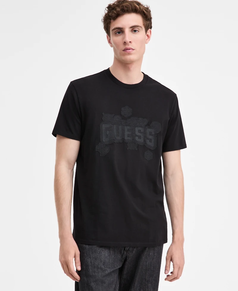 Guess Men's Peony Stitch Short-Sleeve Graphic T-Shirt