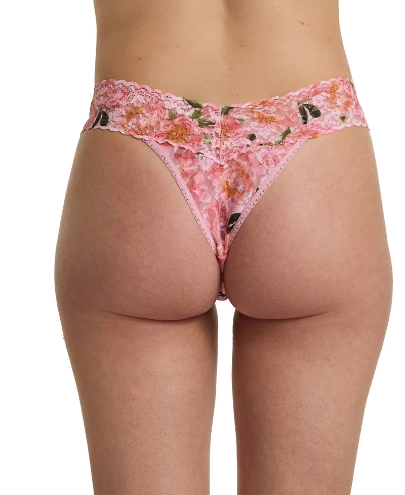 Hanky Panky Women's Printed Signature Lace Original Rise Thong Underwear