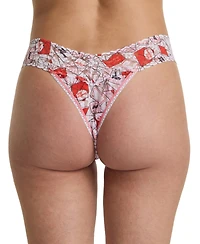 Hanky Panky Women's Printed Signature Lace Original Rise Thong Underwear