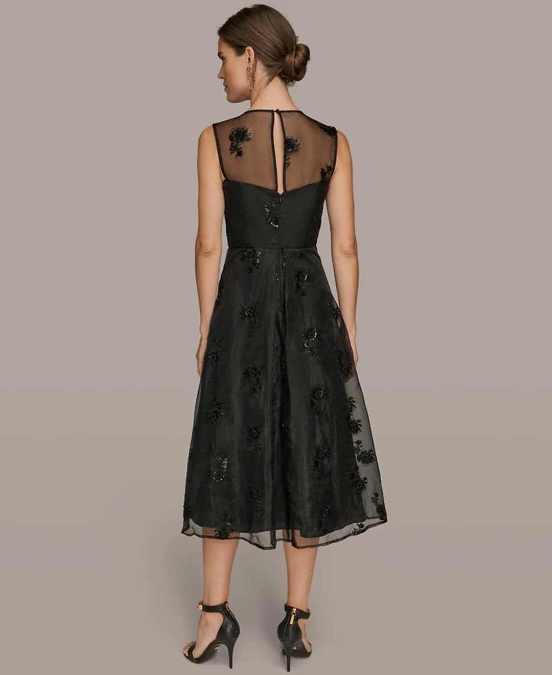 Donna Karan New York Women's Sleeveless Illusion Cocktail Dress