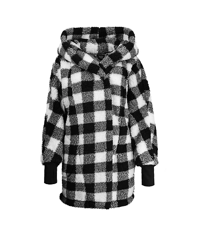 By Jill Martin Hooded Sherpa Button Front Lounger Jacket