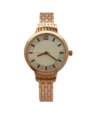 Olivia Pratt Rose Gold Textured Bangle Watch