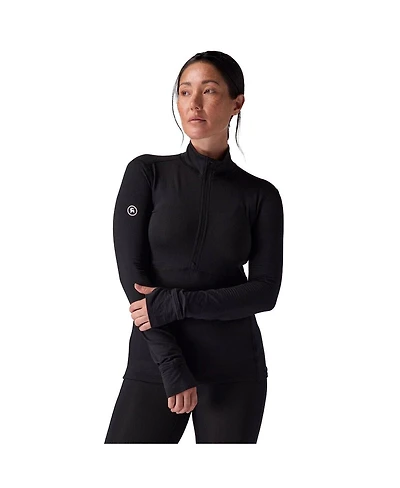 Backcountry Women's Pines Microgrid Ultra-Lt Baselayer 1/4-Zip Top Lightweight Long Underwear Tops