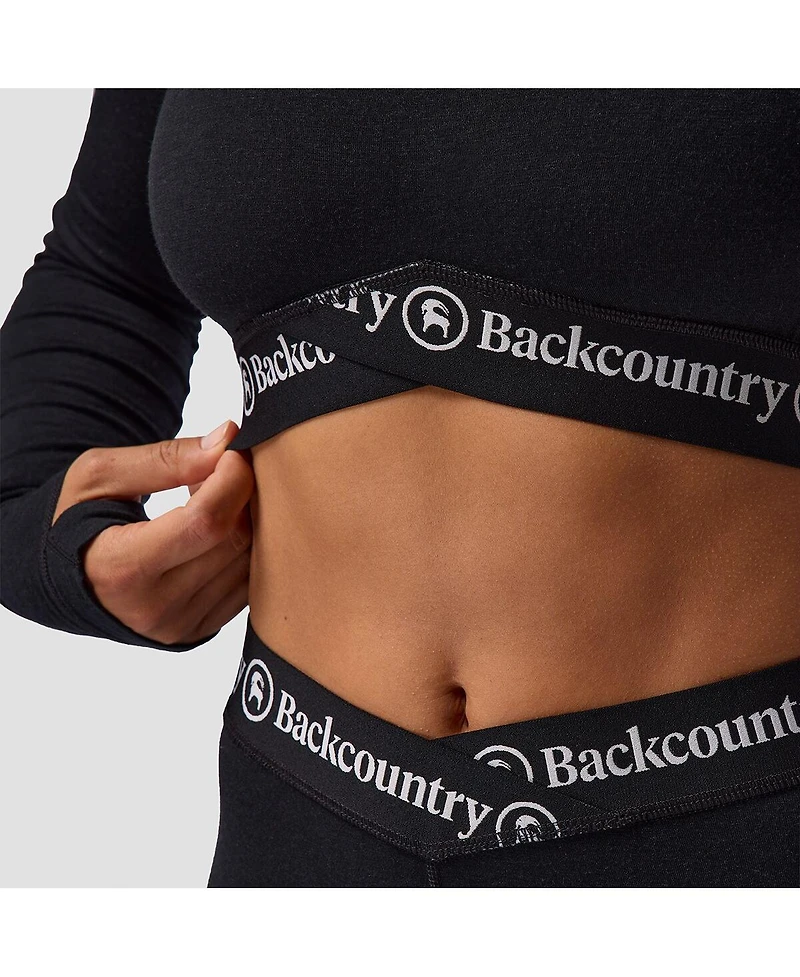 Backcountry Women's Cedars Rws Merino Lt-Wt Baselayer Cropped Crew Top Lightweight Long Underwear Tops