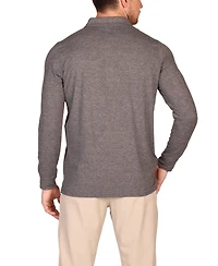 Tailorbyrd Men's Brushed Melange Super Soft Long Sleeve Polo