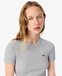 Lacoste Usa Women's Cotton Slim-Fit Crewneck Tee