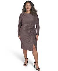 Eliza J Plus Long Sleeve Glitter Knit Dress