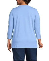 Lands' End Plus 3/4 Sleeve Cotton Supima Tunic