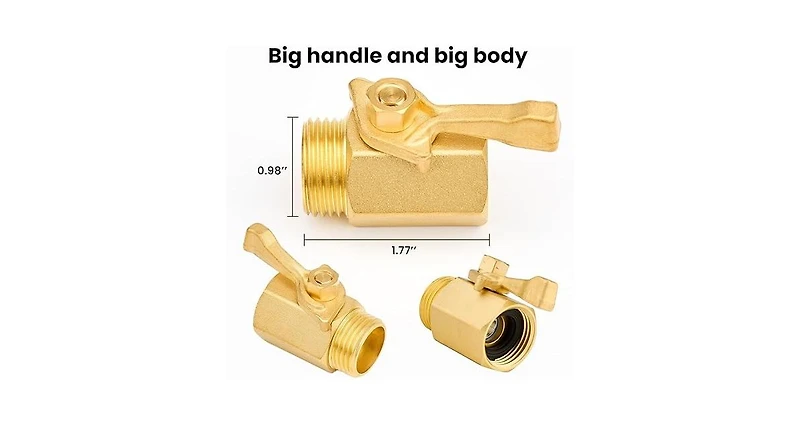 Twinkle Star Brass Shut Off Valve Garden Hose Heavy Duty Connector