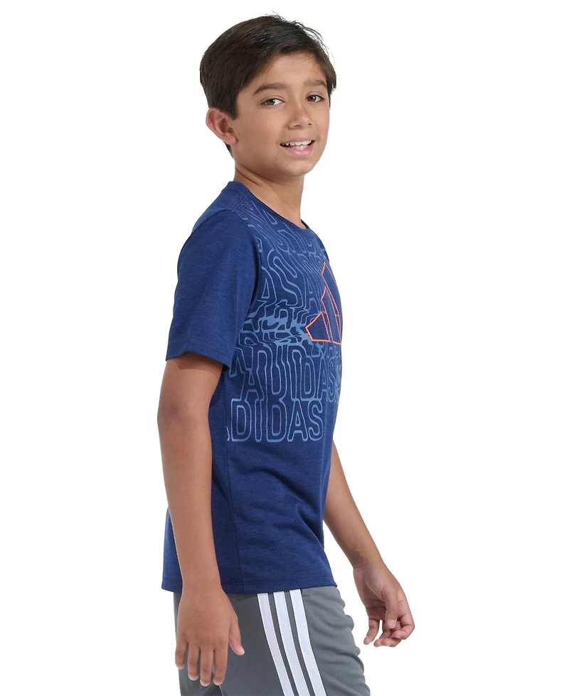 adidas Boys 8-20 Short-Sleeve Melange Lineage T-Shirt