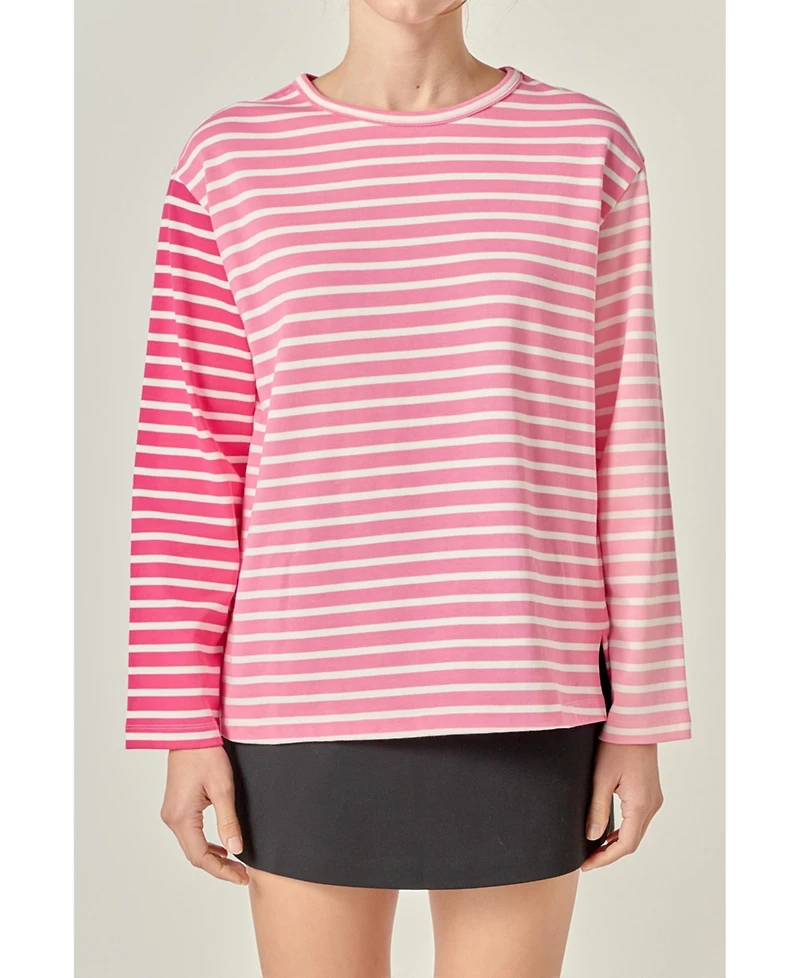 English Factory Women's Stripe Color Block Shirt