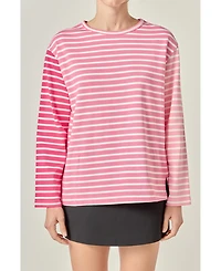 English Factory Women's Stripe Color Block Shirt