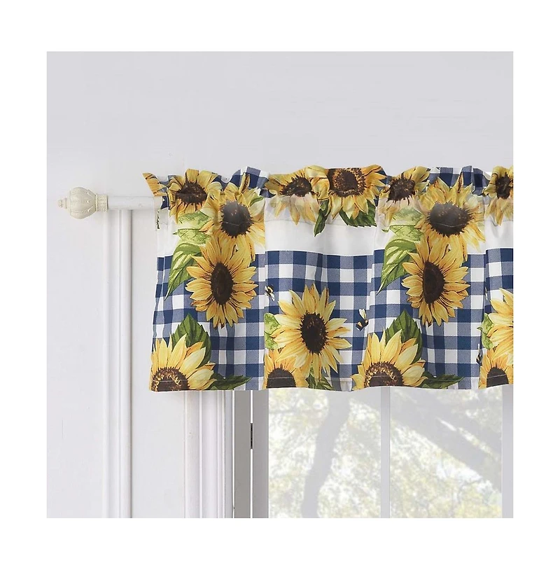 Sunflower Window Valance Gold 84in x 16in + 2in by Barefoot Bungalow