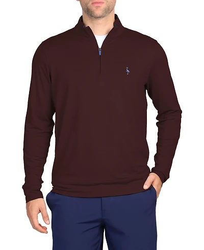 Tailorbyrd Men's Melange Mesh Performance Quarter Zip