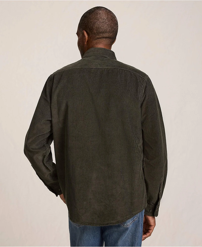 Lands' End Men's Long Sleeve Wide Wale Corduroy Shirt