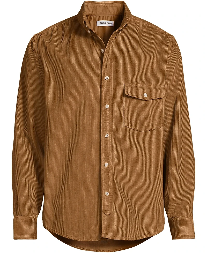Lands' End Men's Long Sleeve Wide Wale Corduroy Shirt