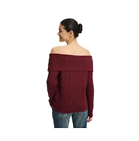 Cotton On Women's Fluffy Cable Off Shoulder Knit