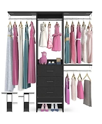 Aheaplus 4FT Small Closet Organizer with Fabric Drawers