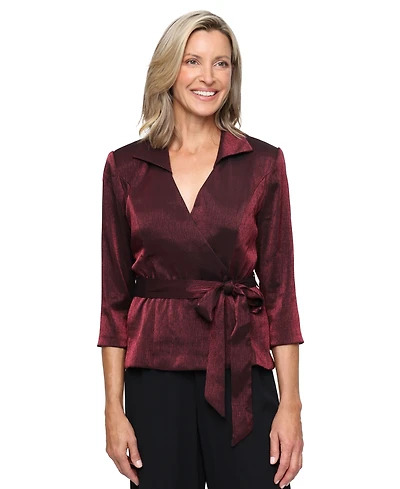 Alex Evenings Women's V-Neck Shimmer Top