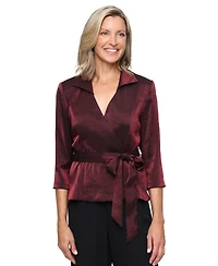 Alex Evenings Women's V-Neck Shimmer Top