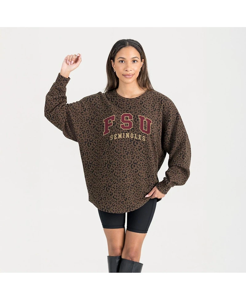 Gameday Couture Women's Brown Florida State Seminoles Leopard Oversized Sweatshirt