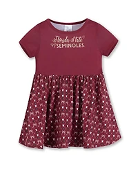 ZooZatz Girls Toddler Garnet Florida State Seminoles Short Sleeve Dress