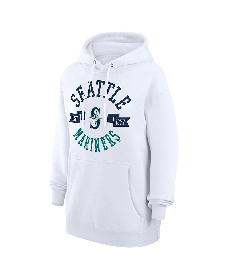 G-iii 4Her by Carl Banks Women's White Seattle Mariners City Graphic Pullover Hoodie