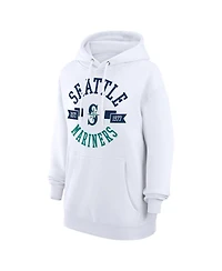 G-iii 4Her by Carl Banks Women's White Seattle Mariners City Graphic Pullover Hoodie