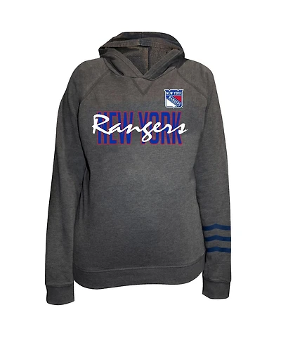 Fanatics Women's Charcoal New York Rangers Plus Lightweight Fleece Raglan Pullover Hoodie