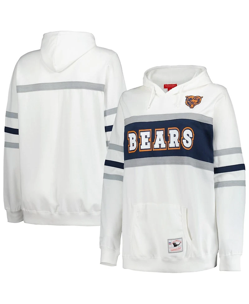 Mitchell & Ness Women's White Chicago Bears Plus Head Coach Throwback Pullover Hoodie