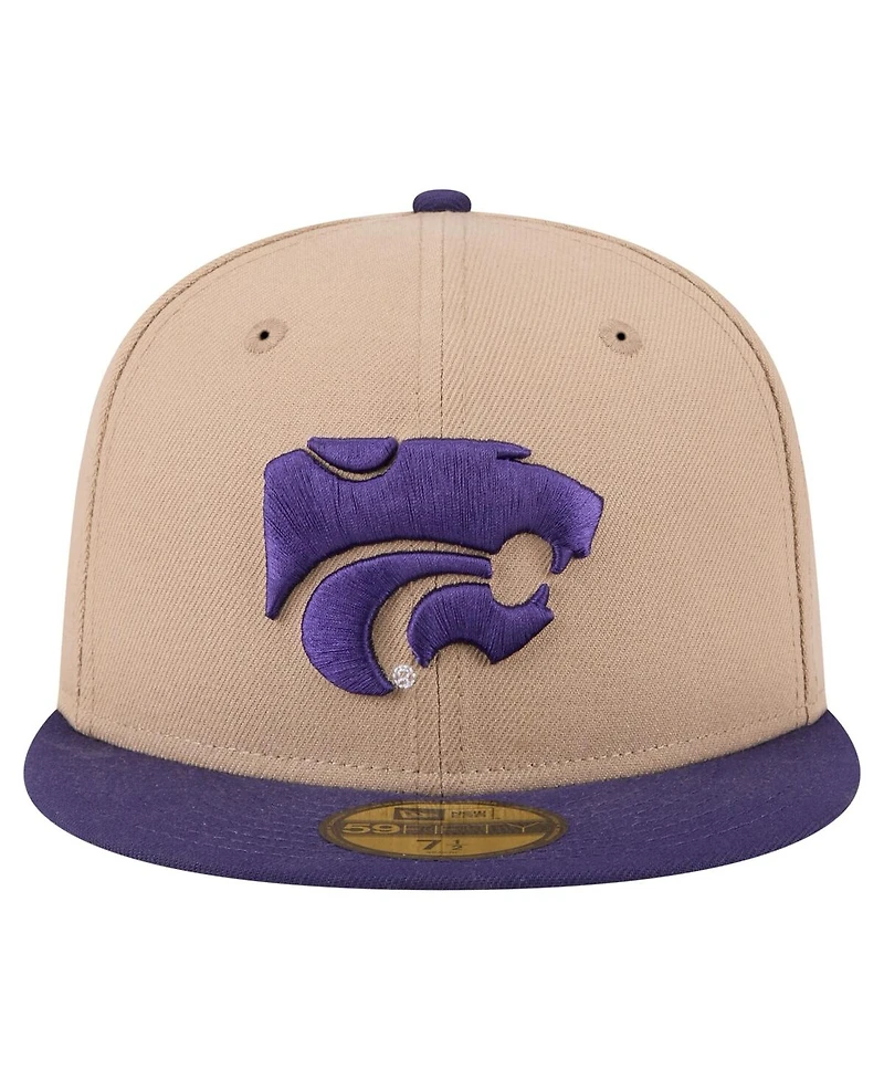 New Era Men's Khaki Kansas State Wildcats Two-Tone 59FIFTY Fitted Hat