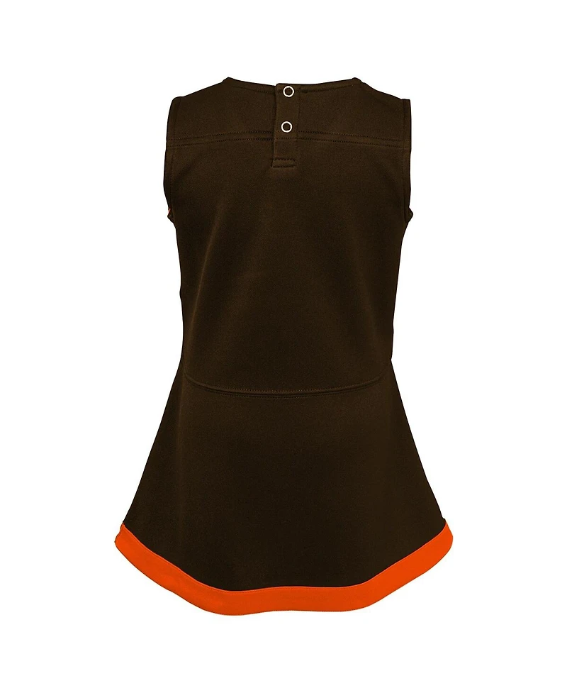 Outerstuff Baby Girls Brown Cleveland Browns Cheer Captain Jumper Dress