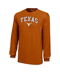 Champion Big Boys and Girls Texas Orange Longhorns Arch Over Logo Long Sleeve T-Shirt