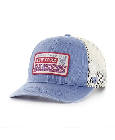 '47 Brand Men's Blue New York Rangers Canteen Pigment Dyed Patch Trucker Adjustable Hat