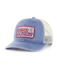 '47 Brand Men's Blue New York Rangers Canteen Pigment Dyed Patch Trucker Adjustable Hat