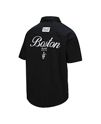 Mitchell & Ness Men's Black Boston Celtics Hardwood Classics Camp Shirt