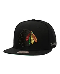 Mitchell & Ness Men's Black Chicago Blackhawks Core Team Special Snapback Hat