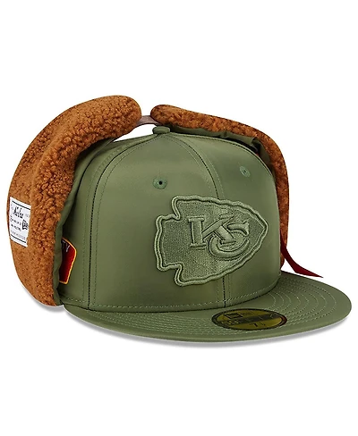 New Era x Alpha Industries Men's Olive Kansas City Chiefs Dog Ears 59FIFTY Fitted Hat