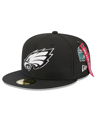 New Era x Alpha Industries Men's Black Philadelphia Eagles 59FIFTY Fitted Hat