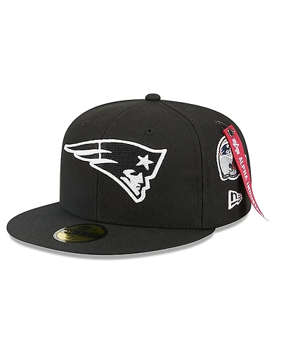 New Era x Alpha Industries Men's Black England Patriots 59FIFTY Fitted Hat